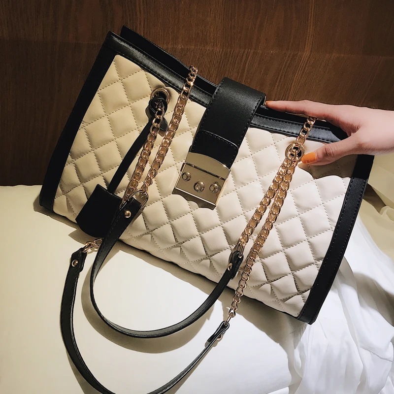 

2019 Diamond Lattice Handbags 4 Solid Colors Plaid Chain Shoulder Messenger Handbags Sac a Main femme Bolsa Feminina channel bag