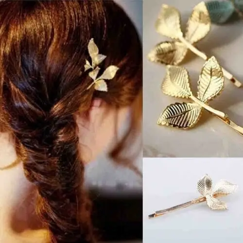 

2019 Fashion Women Girl Retro Gold Boho Hair Accessory Leaf Branch French Hair Clip Hairpin Barrette Bobby Pin