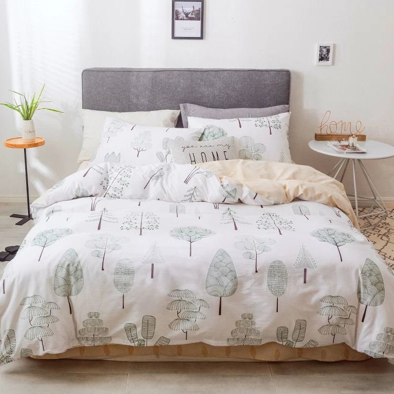 Modern Minimalist Leaf Pattern Bedding Sets Full Queen King Size 3
