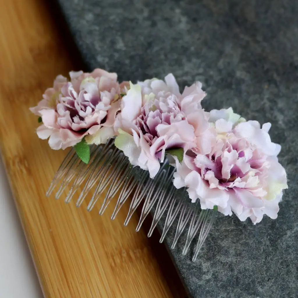  2pcs/Set Vintage Carnation Flower Comb Clip Stylish Hair Pins Headwear Wedding Bridal Accessories