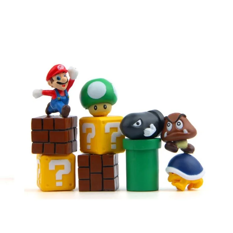 

10 Pcs 3D Cute Super Mario Resin Fridge Magnets for Kids Home Decoration Ornaments Figurines Wall Postbox Toys for Kids