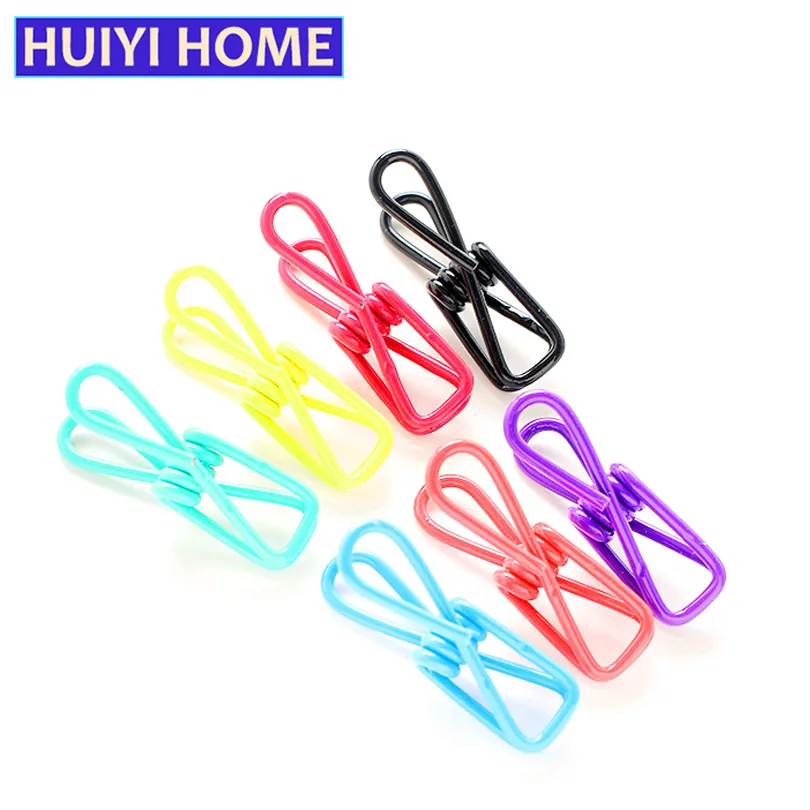 

HUIYI HOME 20pcs Colorful Clothespins Multipurpose Sock Clips Stainless Steel Clothes Hangers Laundry Pegs EGC005