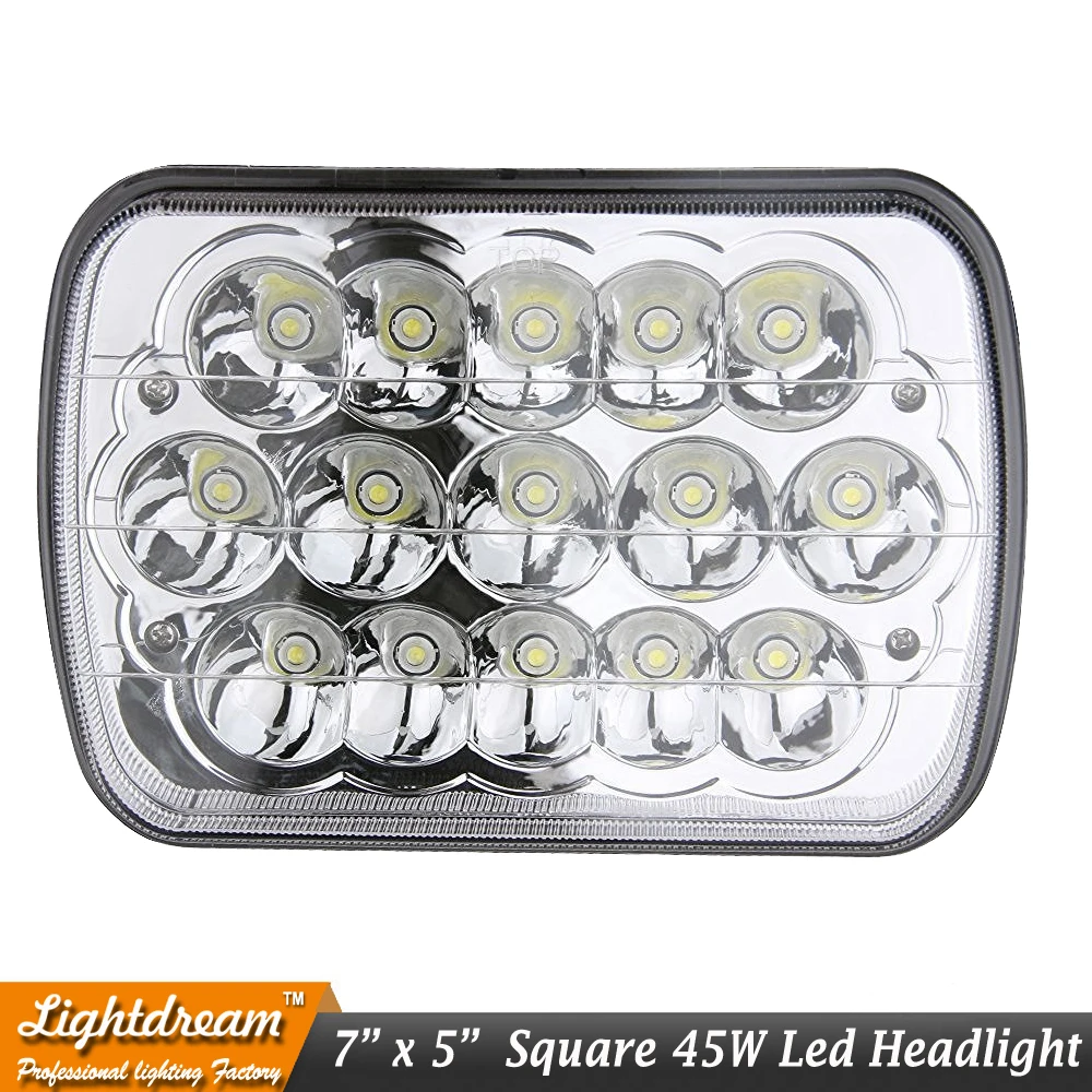 

7x6" 7X5 5x7 6x7 LED HID Light Bulbs Crystal chrome Sealed Beam 12V 24V Headlamp Headlight with H4 Plug fit for F150 F250 x1pc