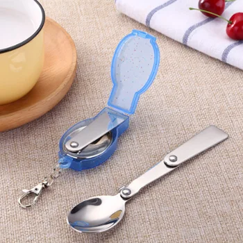 

4 Colors Survival Set Portable Folding Spoon Dining Spoon stainless steel Tableware 1PC
