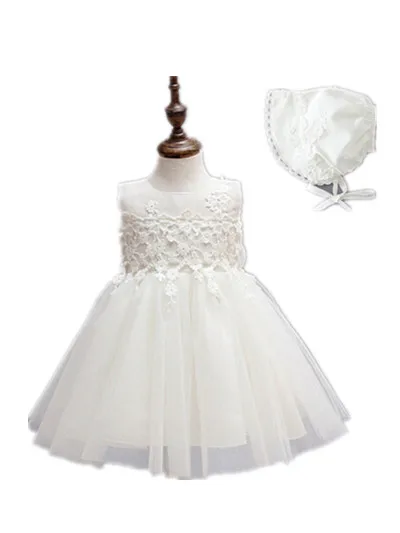 BABY WOW newborn baby girl 1 year birthday dress hat flower girl dresses baby girl christening