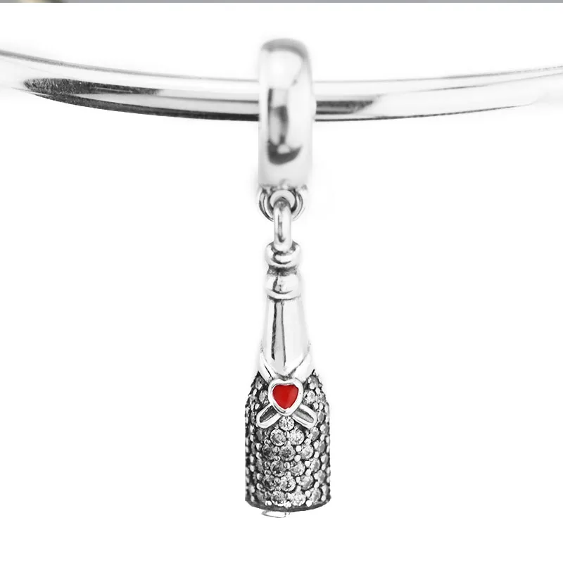 Подходит для браслетов Pandora Celebration Time Charms с красной эмалью & CZ 925 пробы 100%