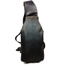 Messenger Bag Man Real Leather Leisure Korean Men’s Leather Chest Pack Satchel Guangzhou Crazy Horse Leather Vintage Bag