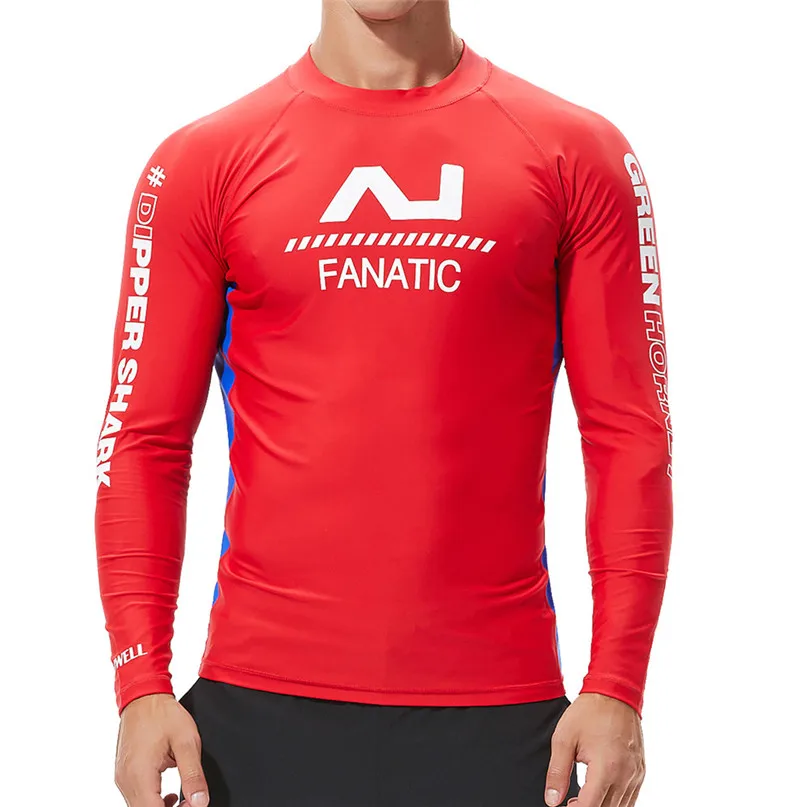 Мужская спортивная куртка для бодибилдинга, модный костюм для морского серфинга, быстросохнущие колготки, топ блуза#2N27 - Цвет: Красный