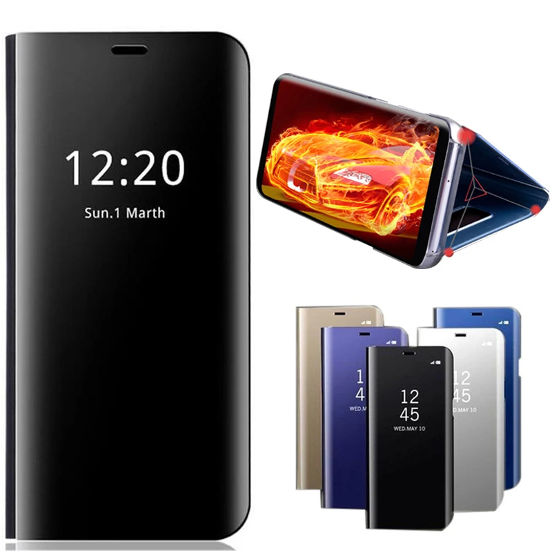 Зеркальный Чехол-книжка для Xiaomi Redmi Note 5 6 Pro 3 4X 5X 6X 5A Plus Mi 8 SE A1 A2 Lite 6A S2 Max Mix 2 F1 кожаный