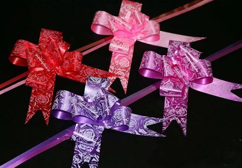 

Middle 3cm rose bowknot Pull Bows Ribbons Flowers Gift Wrapping Pullbows for Birthday Wedding Party Decoration Decor Craft Wh