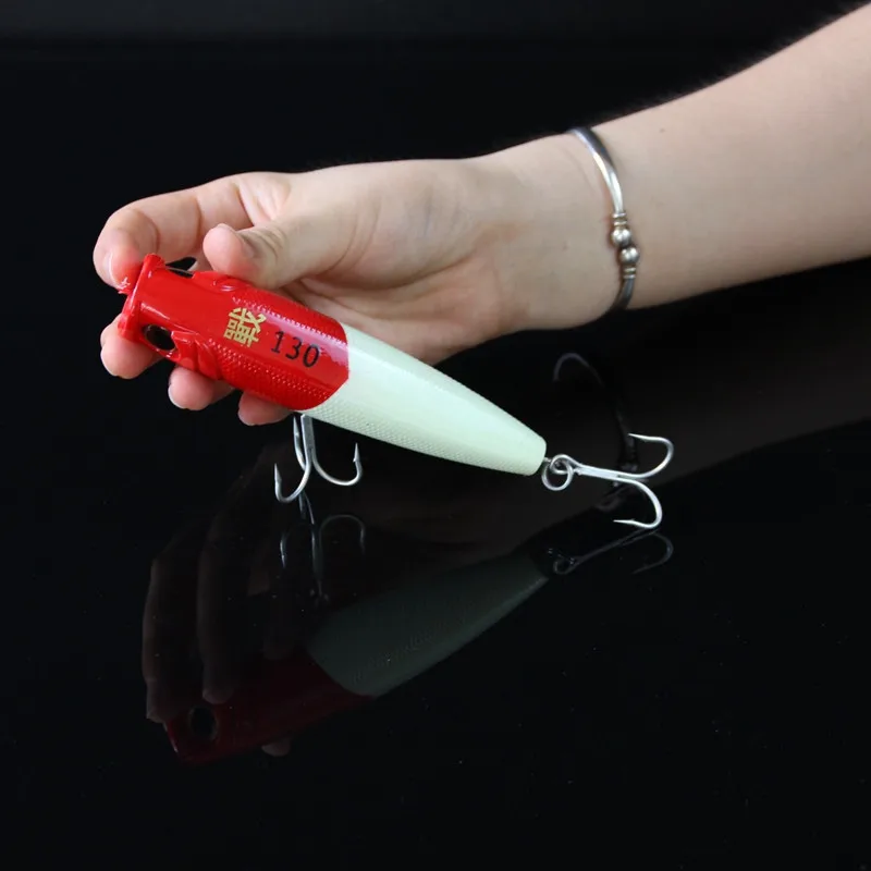 New Arrival Saltwater Popper Lure 60g 13cm Topwater Big Game Popper Luminous Fishing Lure Bass Bait Hard Lures Free Shipping  (2)