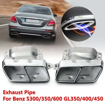 

Pair Car Exhaust Tail Pipe Muffler Tip Covers For Mercedes FOR Benz S300 S350 S600 GL350 GL400 GL450