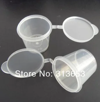 

free shipping 25ML Disposable plastic cup /sauce cup with lid /mini pudding jelly cup