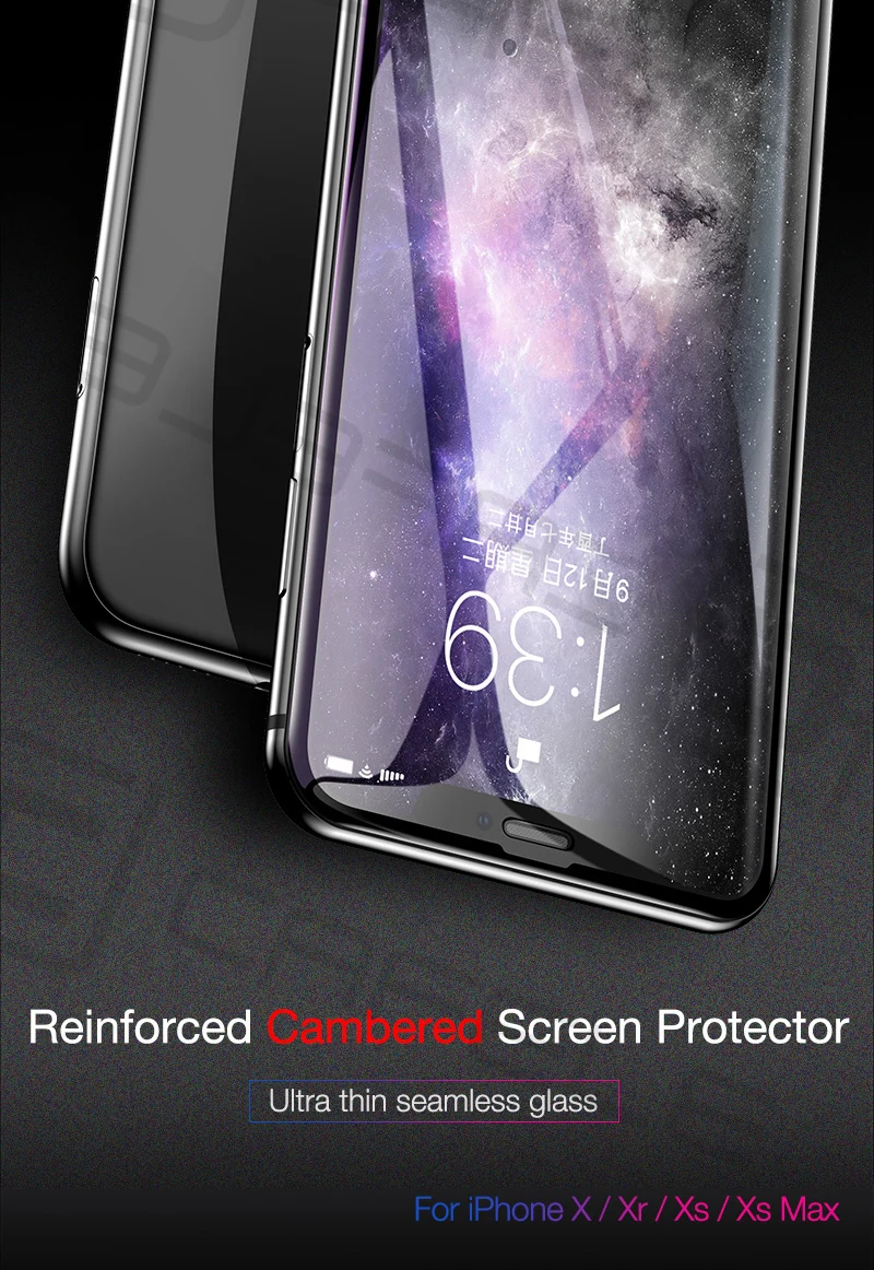 CAFELE Защита экрана для iPhone X Xr Xs Max закаленное стекло полное покрытие защитное стекло пленка для iPhone X Xr Xs