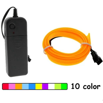 

EL Wire 6mm Sewing Edge Neon Glowing Strobing Electroluminescent Halloween Dance Party Car Decor Led strip Light DIY Wire