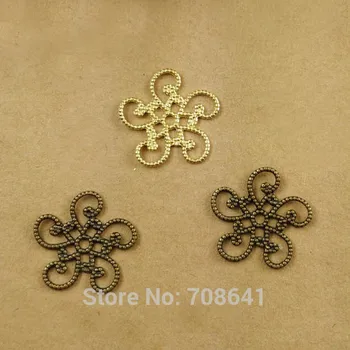 

12mm Vintage Filigree Flower Metal Wraps Links Connectors Hair Clasp Bu Yao Accessories Findings Multi-Color