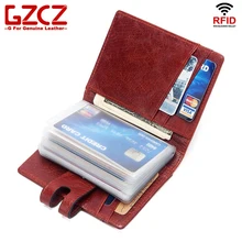 GZCZ RFID, натуральная кожа, кредитные карты и удостоверения личности,, кошелек, модный, женский, мужской, Воловья кожа, кошелек для монет, 28 карт, позиция, Portomonee