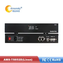 Amoonsky led tela de vídeo caixa remetente com linsn ts802 envio cartão e fonte alimentação meanwell incluído linsn ts802d caixa remetente