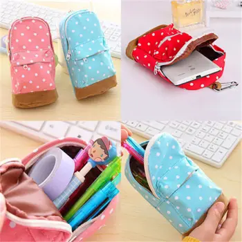 

1PC Kawaii Change Purses Mini Dot Shoulder Bag Fabric Canvas Cheap Coin Purse Pouch Zipper Bags Women Girls Kids Wallet
