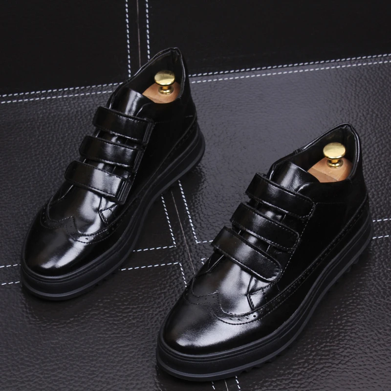 

Tidog men's shoes boots high male buckles for leather shoes casual shoes