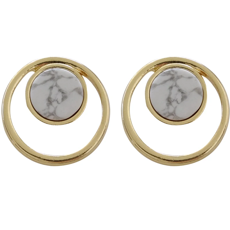 

Simple golden geometric earrings with stylish marbled earrings for women