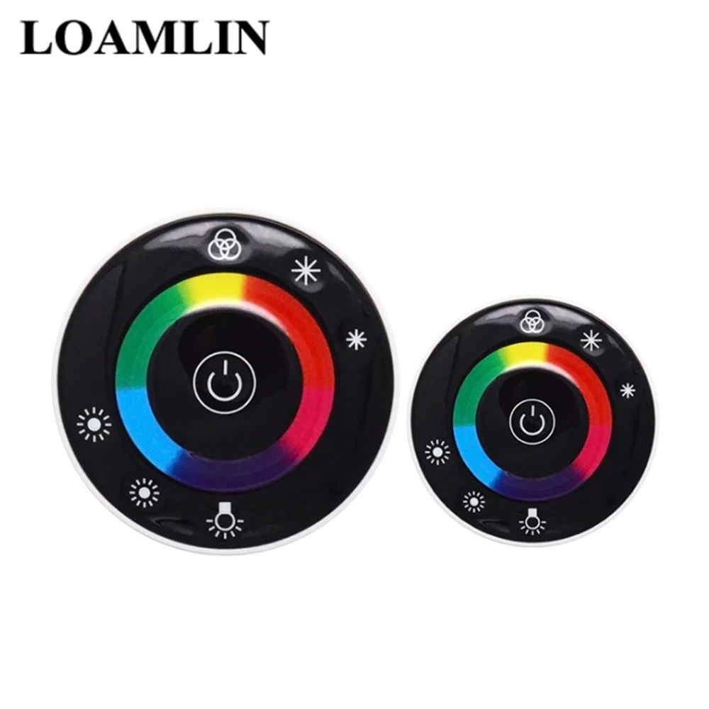 Светодиодный сенсорный круглый черный белый цвет RGB контроллер DC12V 24V 18A 7 Ключи РФ