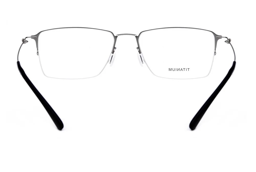Электрическая оправа из титанового сплава для оптических очков, мужские ультралегкие квадратные очки для близорукости по рецепту, мужские полубезвинтовые очки
