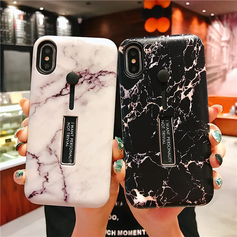 Новый защитный чехол для iPhone 11pro с кольцом 6 6s7 8 Plus X XR XS Max мраморный стелс