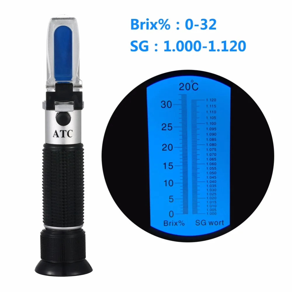 RSG-32ATC рефрактометр для пивного сусла и вина, удельный вес 1,000-1,120 и 0-32% БРИКС 5 шт./лот