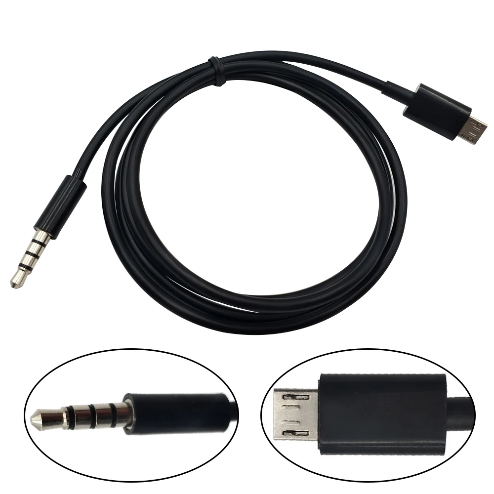 

DANSPEED Audio DC 3.5mm Male to USB Micro 5Pin Male Adapter Power Charge Cable 1m Black