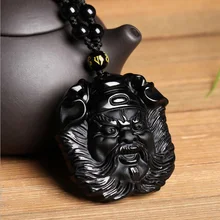 Natural Black Obsidian Chung Kui Pendant Necklace Drop shipping Obsidian Pendant For Men And Women Fine Jewelry obsidian and stars