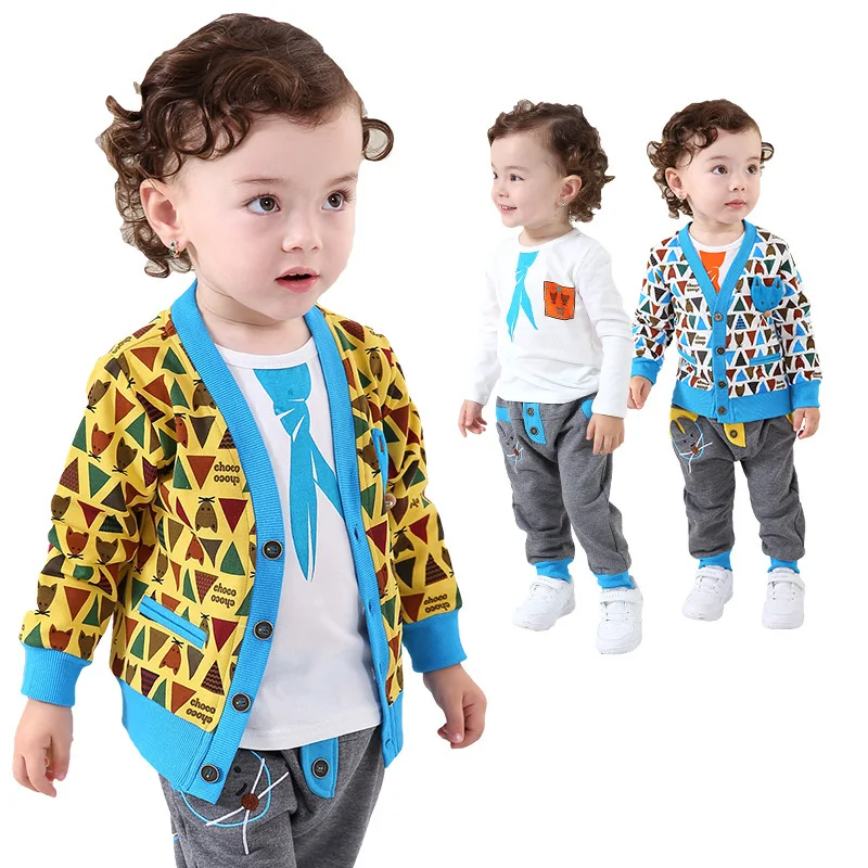 

Anlencool Free shipping Autumn  European and American 3 pcs baby cotton suits baby clothing baby clothes sets 0-2 years clothing