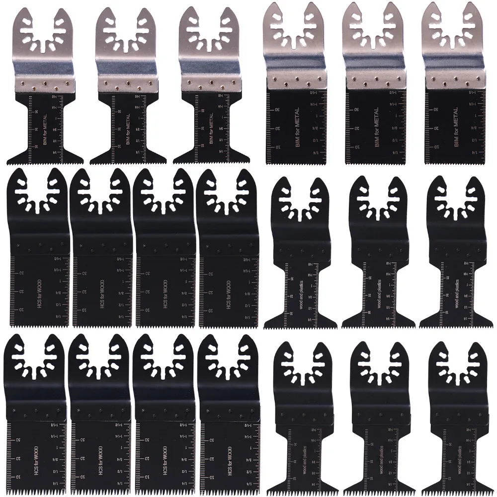 

20Pcs Universal Oscillating Multitool Quick Release Saw Blades Kit for Dewalt Stanley Black and Decker Bosch Fein Multimaster