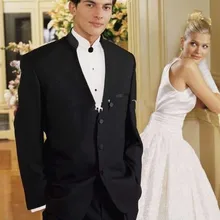 Последняя Стиль комплект со смокингом жениха Черный три кнопки с лацканами лучшие мужские для шаферов для свадьбы или выпускного бала/Жених Костюмы(куртка+ брюки