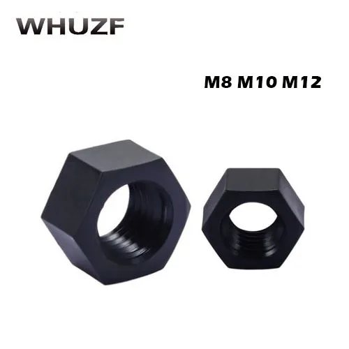 DIN934 M2 M2.5 M3 M4 M5 M6 M8 M10 M12 черный нейлоновый болт нейлоновая Шестигранная гайка