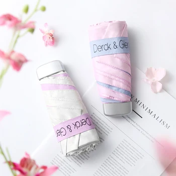 

Small Folding Umbrella Rain Women Fashion Gift Men Mini Pocket Parasol Girls Anti-UV Waterproof Color Coating Travel UMBRELLAS