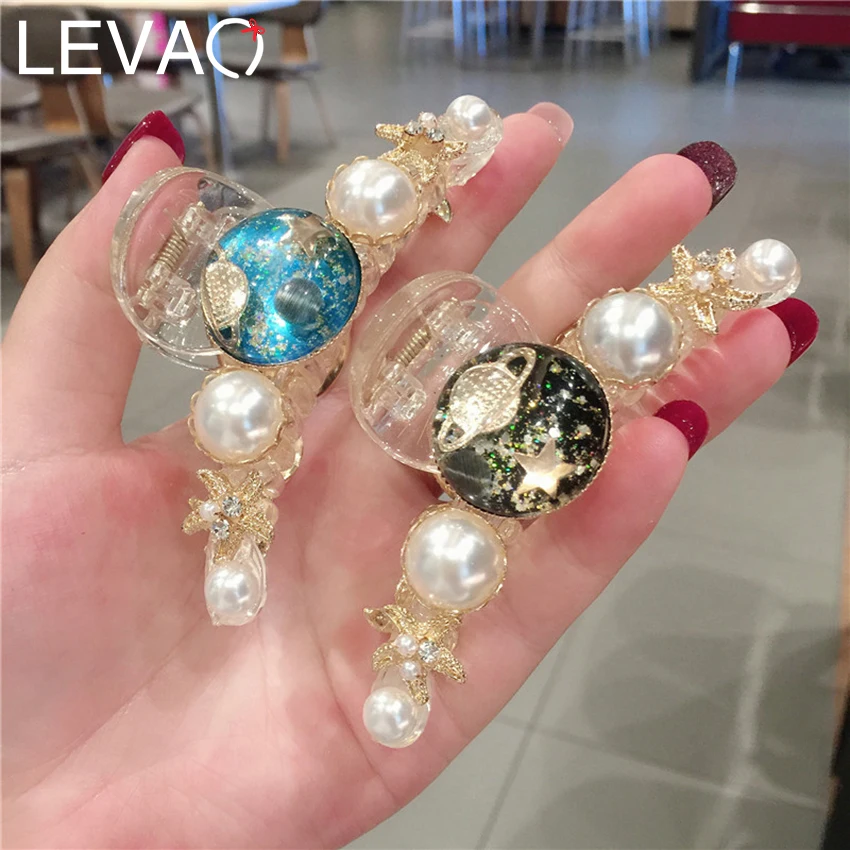 

Levao New Starfish Hair Claws Ins Style Girls Hair Accessories Fantasy Starry Sky Pearls Hair Clips Women Chic Headpieces