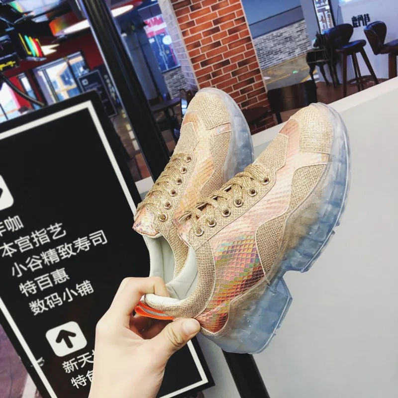 COOTELILI Luxury Lace Up Shoes Women Sneakers Spring Autumn Fashion Breathable PU Leather Women Shoes Soft Footwears 35-39 (4)