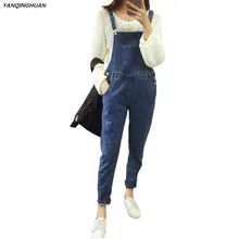 Женские джинсы на лямках, высокое качество, хлопок,, весна, большие размеры, модные джинсовые штаны, джинсовые, высокая эластичная талия, плюс женские широкие джинсы