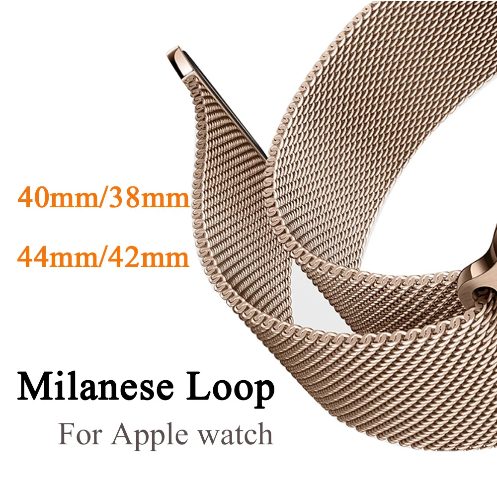 

Milanese Loop Band for Apple Watch series 4 3 2 1 Stainless Steel Strap Magnetic Clasp Watchband for iwatch 40mm 44mm 38mm 42mm