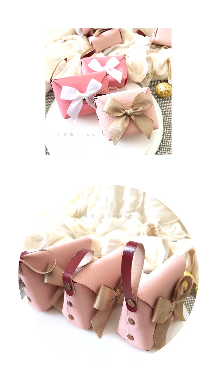 10 шт./лот, креативная коробка для конфет, Свадебная коробка, полиуретановый розовый кошелек, мини-подарочная коробка, коробки для детского душа, вечерние сувениры, товары для мероприятий