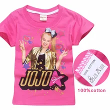 Летние модные футболки Jojo Siwa/футболка с короткими рукавами для больших девочек Подростковая мягкая хлопковая одежда с героями мультфильмов детская одежда для маленьких девочек