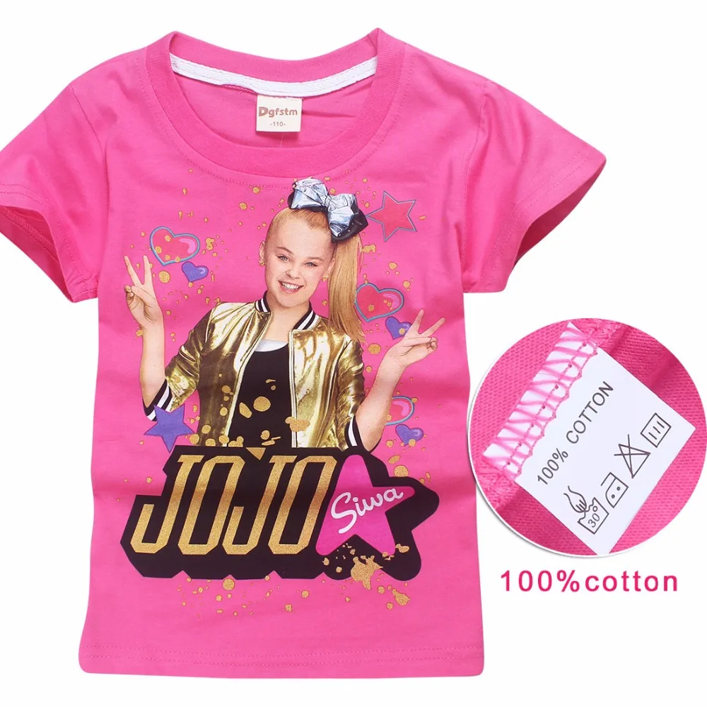 

Summer Fashion T Shirts Jojo Siwa Big Girl Short Sleeve T-shirt Teenage Soft Cotton Cartoon Clothing Kids Clothes For Girls Baby