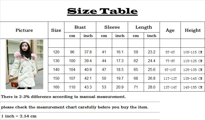 Baby Girls Coats Children's Solid Cotton-padded Warm Winter Jackets Coat Thick Fur Collar Hooded long down Coats For Teenage 5-14Y kids clothing (15)