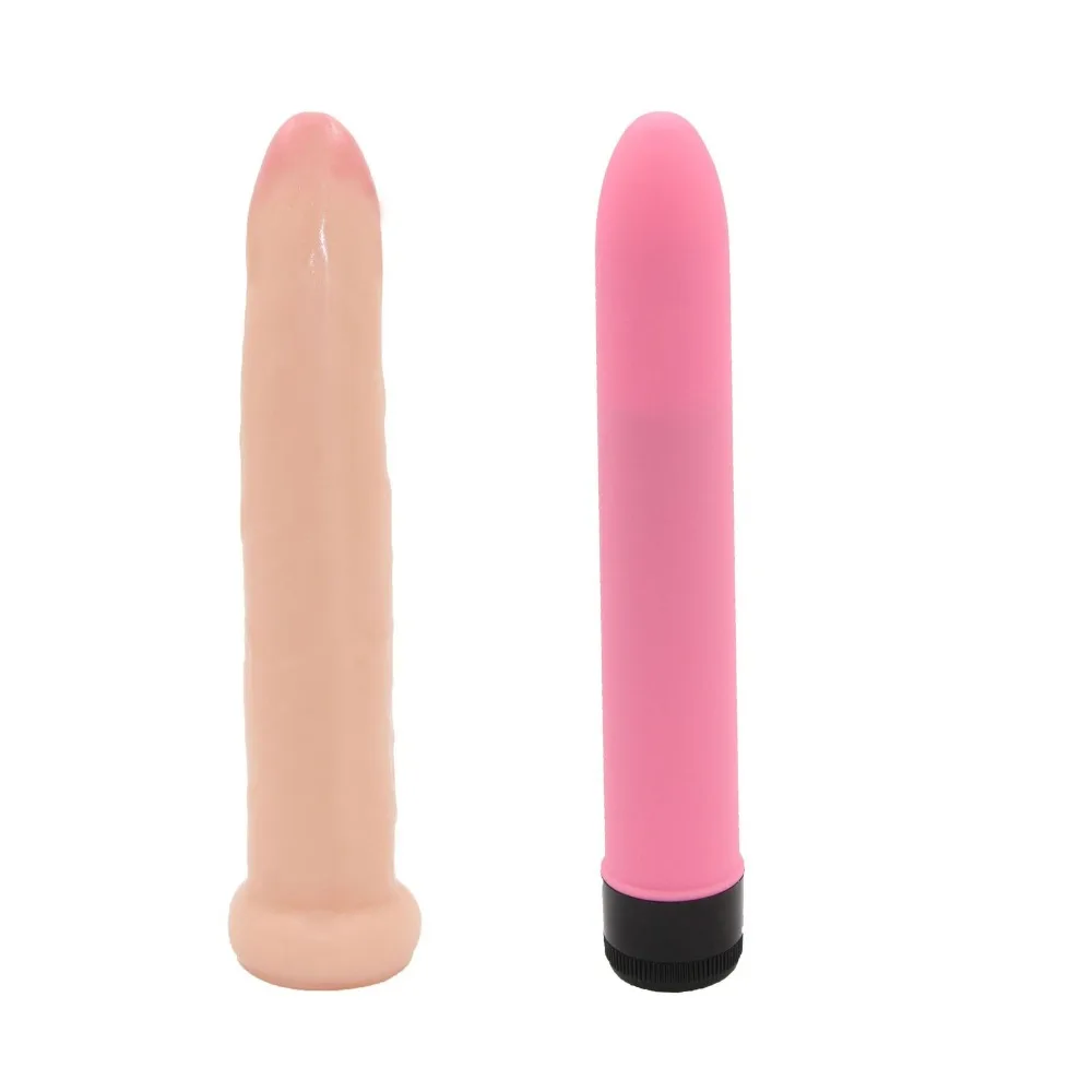 2 PCS Silicone Soft Flexible Penis Dildo Realistic & Multi-speed Dildo Vibrators Masturbator Vibrator Sex Toys for Woman