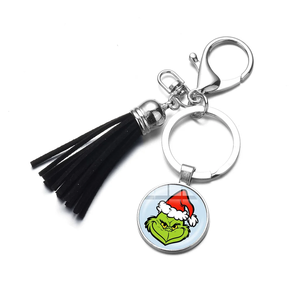 SIAN Cute The Grinch брелок Dr Seuss How the Grinch палантин Рождественский мультфильм Печатный кисточкой брелок Коллекция Рождественский подарок - Цвет: Style 6