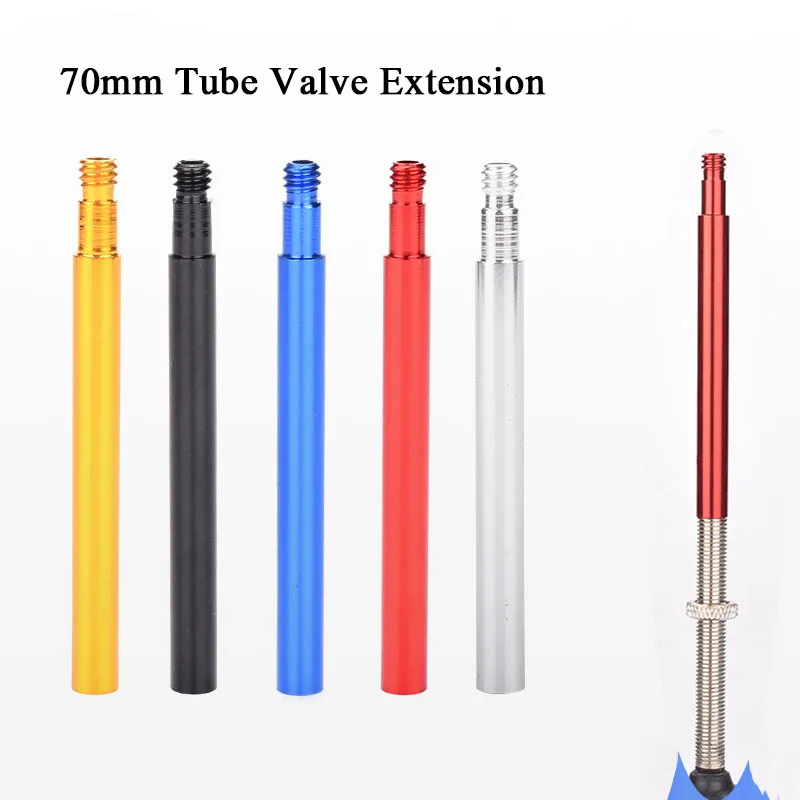 

5 Colors 70mm Bicycle Metal Tube Tubular Presta Valve Extension Extender for Road/Fixed Gear Bike Tyre