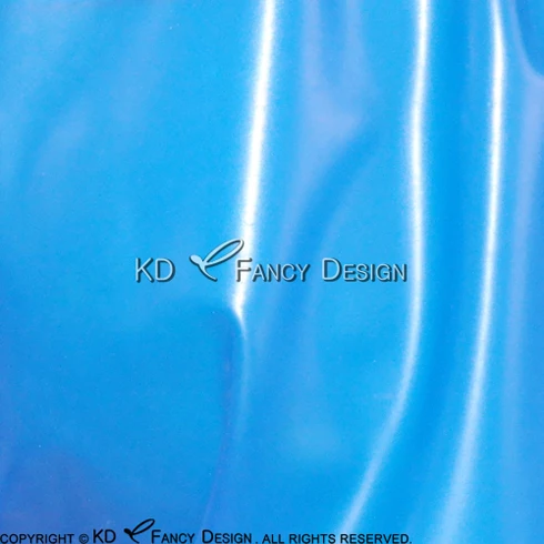 trans blue w white Черное с белым сексуальное длинное латексное платье с монашкой головные уборы крест спереди молния сзади резиновая Униформа Bodycon Playsuit LYQ-0077 - Цвет: trans blue w white