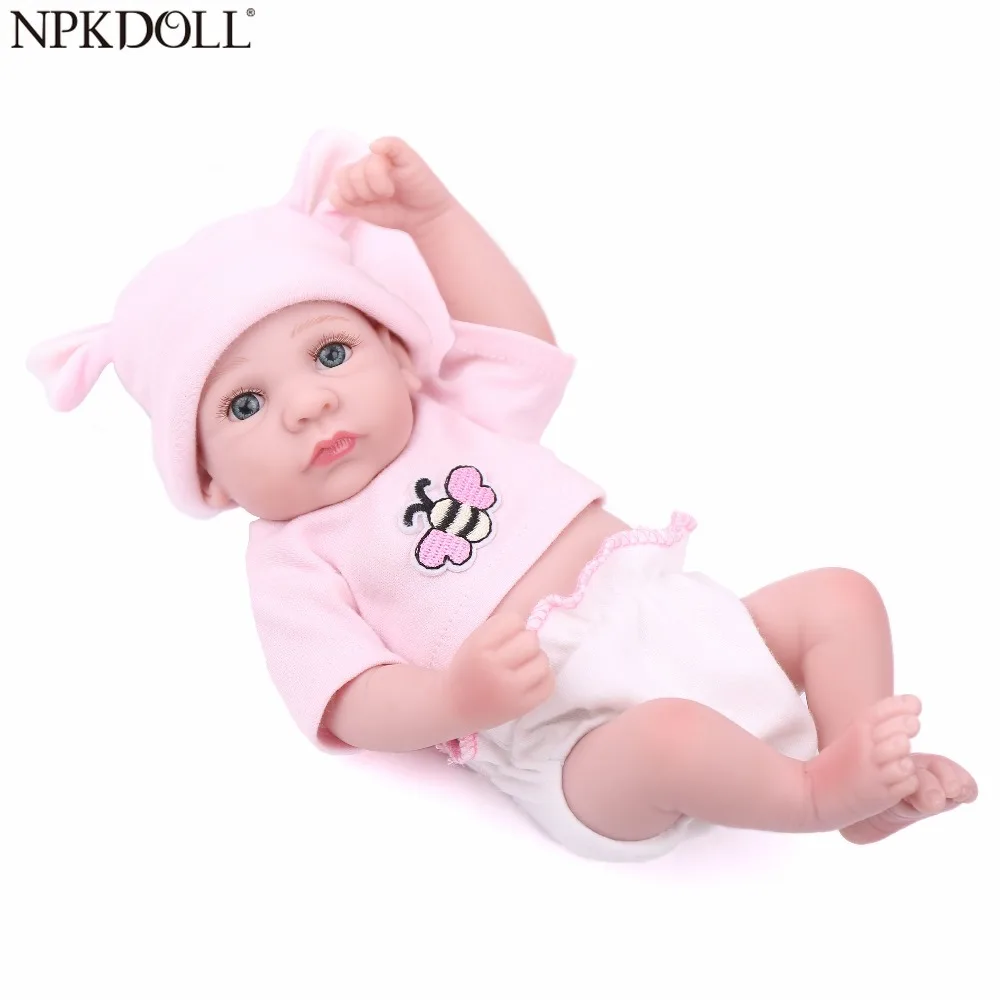 NPKDOLL африканские мини куклы Reborn младенцы 25 см модные детские мягкие силиконовые 10