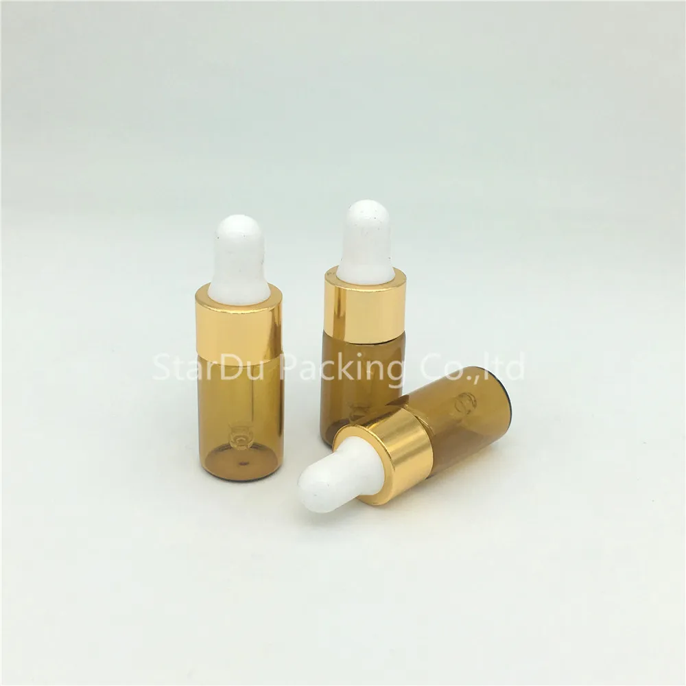 Free Shipping 1000pcs 3ML Small Amber Glass Dropper Bottle 3cc Mini Vial With Pipette High Quality | Красота и здоровье